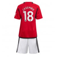 Manchester United Casemiro #18 Hemmadräkt Barn 2023-24 Kortärmad (+ Korta byxor)